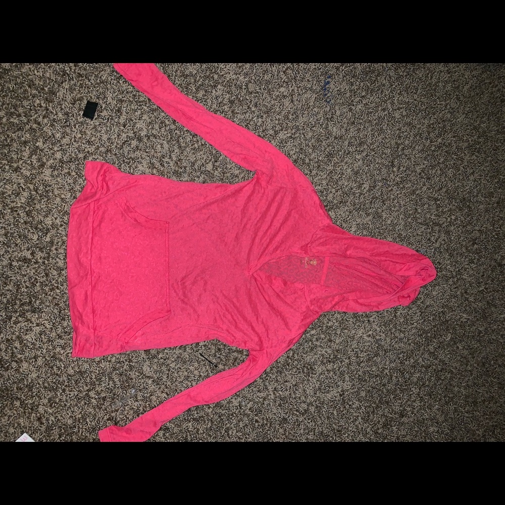 Pink cheetah print see through hoodie